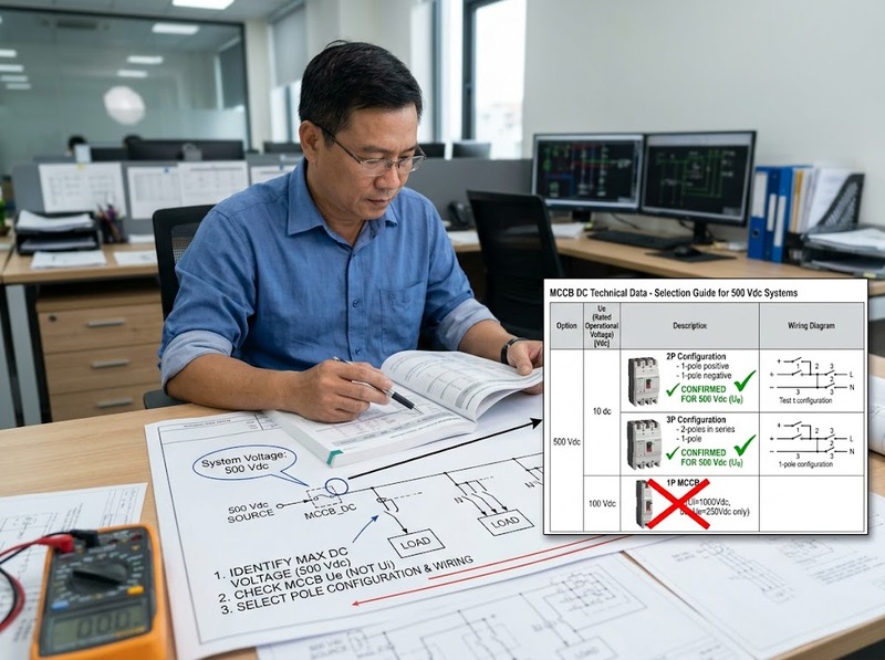 Cách chọn MCCB DC theo điện áp và số cực
